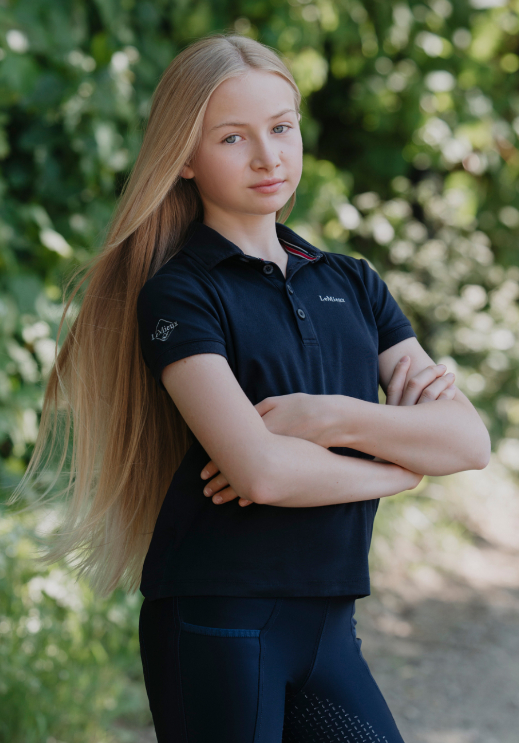Le Mieux Young Rider Pro Polo - Navy, age 11-12