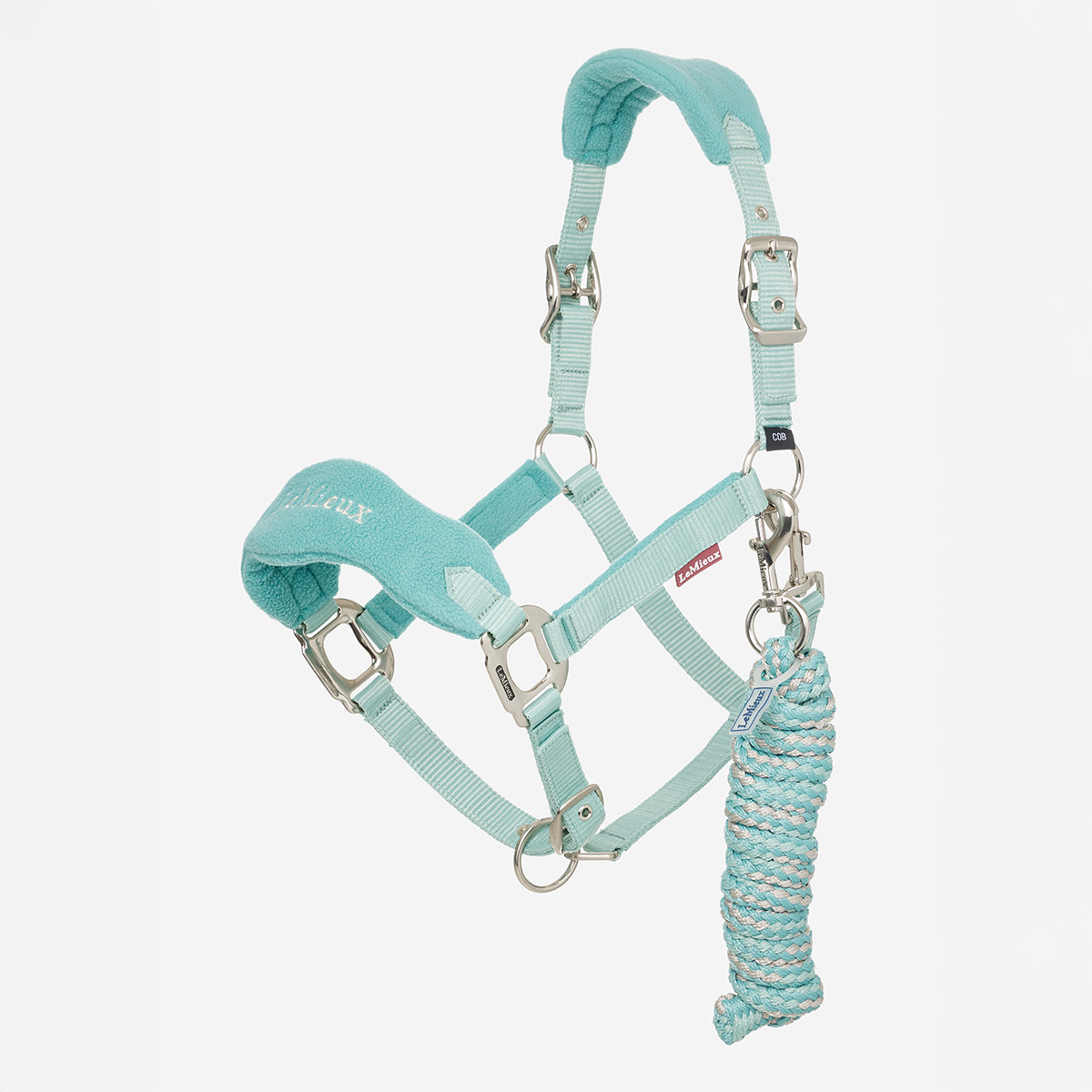 Le Mieux Vogue Headcollar & Leadrope - Full Size, Lagoon and Cranberry - Image 3