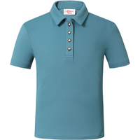 Covalliero Children’s Short-Sleeved Polo - Deep Water, 128/134cm Age 8-9