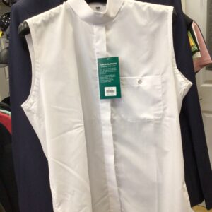Dublin Sleeveless Show Shirt - White, Size 14 (38”)